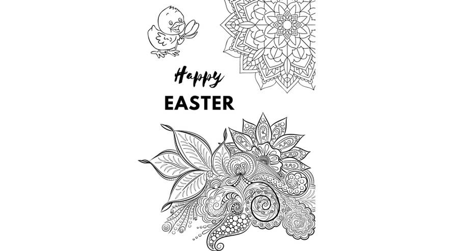 Ausmalbild Ostern &quot;Happy Easter Mandala&quot;